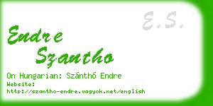 endre szantho business card